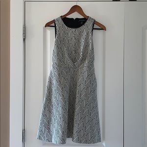 Ann Taylor Black and White Dress With Pockets